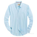 Mens Solid Oxford Shirt Long Sleeve Button Down Shirts with Pocket